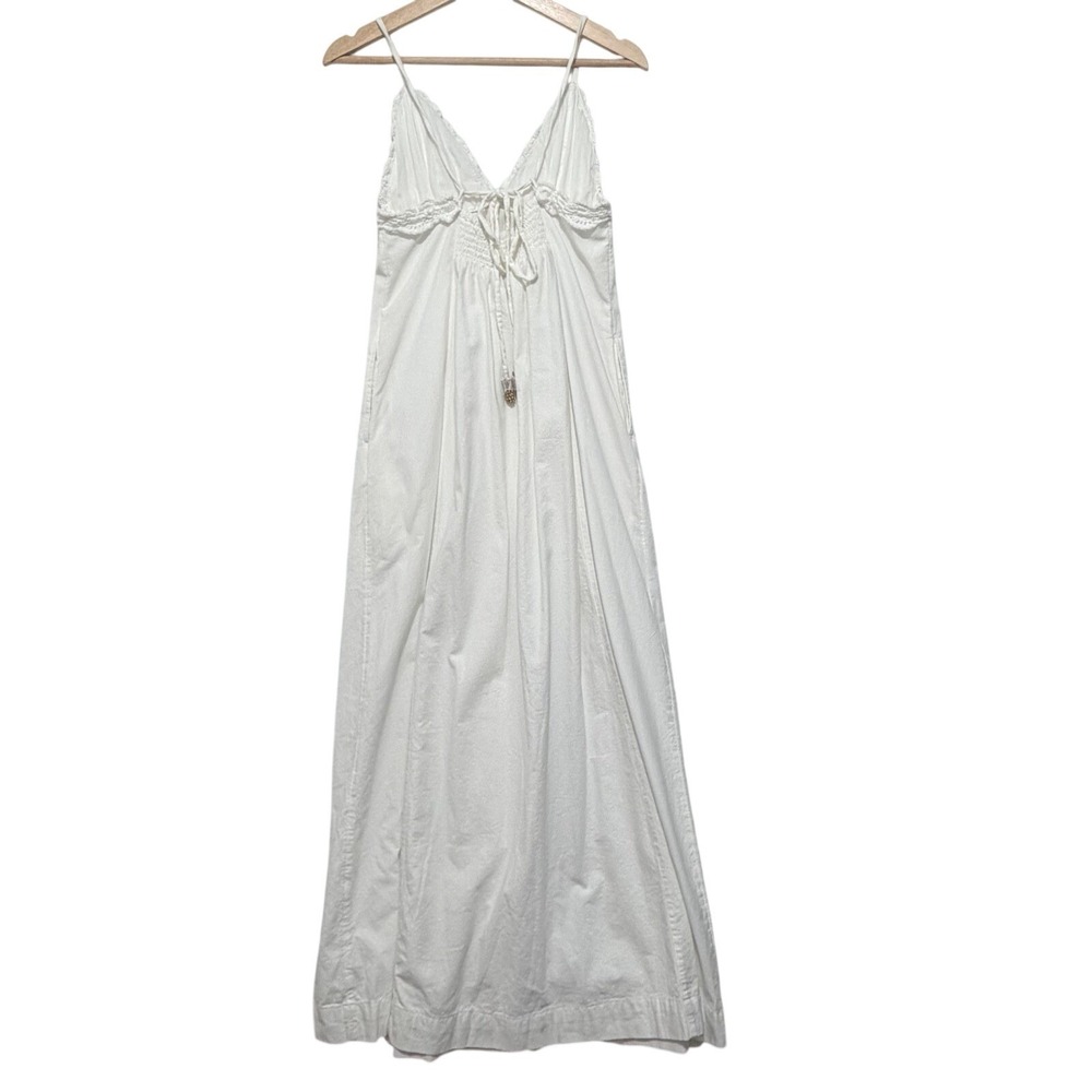 Free People Crochet Top Lovey Maxi Dress White Bride Beach Sz Sm Resort Summer - Picture 5 of 14